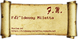 Földessy Miletta névjegykártya